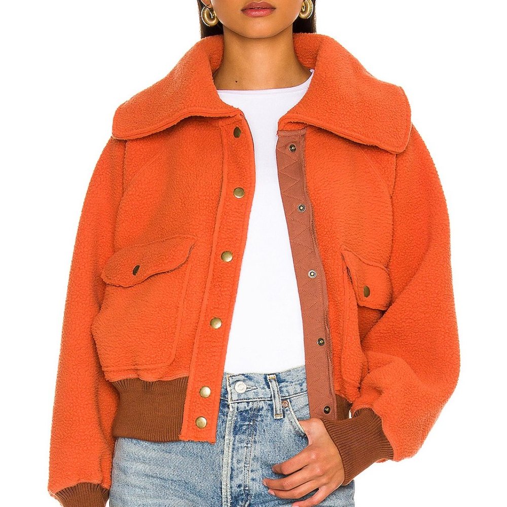 Free People Fleece Bomber Jacket